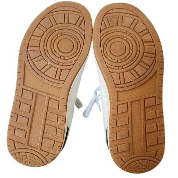 J Crew Factory Women's White with Green Like-New Leather Uppers Preppy Sneaker W - Picture 4 of 9